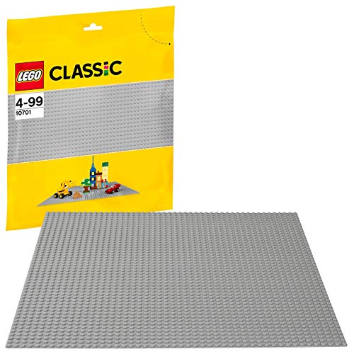 LEGO Classic - Base de Color Gris, Juguete de Construcción que Mide 38 Centímetros de Lado para Complementar tus Sets y Juegos (10701)