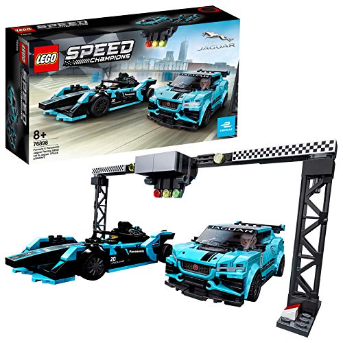 LEGO Speed Champions - Formula E Panasonic Jaguar Racing GEN2 car & Jaguar I-PACE eTROPHY, Juguete de Construcción con 2 Coches para Jugar a las Carreras (76898)