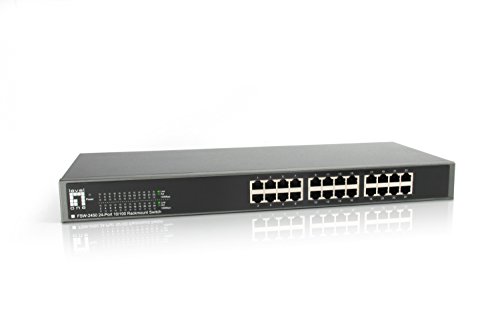 LevelOne FSW-2450 - Switch con 24 Puertos Ethernet rápido, Negro