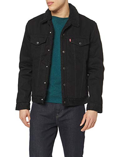 Levi's Type 3 Chaqueta Vaquera, Negro (Berk Sherpa Trucker 0100), Small para Hombre