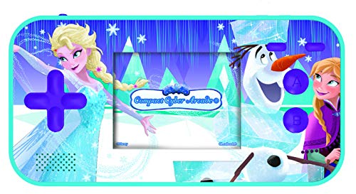 LEXIBOOK- Disney Frozen Compact Cyber Arcade Consola portátil, 150 Juegos, LCD, con Pilas, Azul, Color (China)