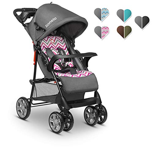 Lionelo Emma Plus - Cochecito de bebé ligero y moderno, pequeño, con posición reclinada, plegable, color rosa Lionelo Emma Plus - Cochecito de bebé ligero y moderno, pequeño, con posición reclinada, plegable, color rosa