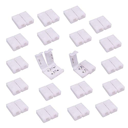 LitaElek 2 Pin Conector de Tira LED Conector rápido de luz de Cinta LED Conector de LED Strip para Tira LED SMD 3528/2835 Monocromo de 8mm Ancho Impermeable y no Impermeable, sin Soldadura (20pcs) LitaElek 2 Pin Conector de Tira LED Conector rápido de luz de Cinta LED Conector de LED Strip para Tira LED SMD 3528/2835 Monocromo de 8mm Ancho Impermeable y no Impermeable, sin Soldadura (20pcs)