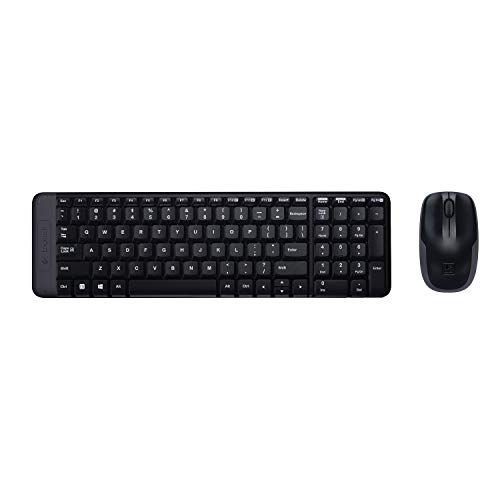 Logitech MK220 Combo Teclado y Ratón Inalámbrico para Windows, 2,4 GHz con Receptor USB Unifying, Ratón Inalámbrico, Batería de 24 Meses, PC/Portátil, Disposición QWERTY, Negro