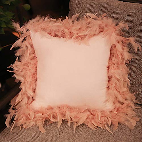LOVE-CUSHION Cojín Liso Cuadrado De Felpa Corazón Adolescente Pluma de Fantasía Decoracion Cojín para Sala De Estar Sofá Cojín Oficina Pink-45 * 45cm LOVE-CUSHION Cojín Liso Cuadrado De Felpa Corazón Adolescente Pluma de Fantasía Decoracion Cojín para Sala De Estar Sofá Cojín Oficina Pink-45 * 45cm