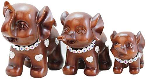 LPQA Escultura Figuras de Animales y estatuas de Animales Conjunto de Tres Elefantes bebés Las Decoraciones Creativas Que decoran