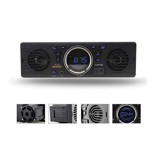 LUOAN AUTO PARTS 12V 1 DIN Car Radio Car Stereo Audio Reproductor de MP3 Bluetooth Manos Libres Incorporado 2 Altavoces en Tablero FM USB SD AUX IN AV252