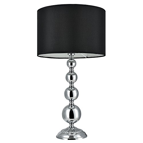 [Lux.pro] Lámpara de mesa moderna - negro - (E14) - metal, tela - lámpara para mesita de noche