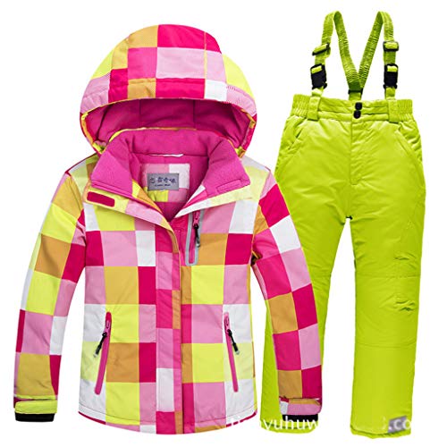 LXLTLB Traje de Esquí, Conjunto de Esquí 2 Piezas Traje de Nieve Conjunto de Chaqueta y pantalón de esquí para niño,B,140cm