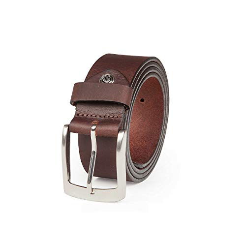 MANN - hombre, cinturón de cuero marrón bw95 393