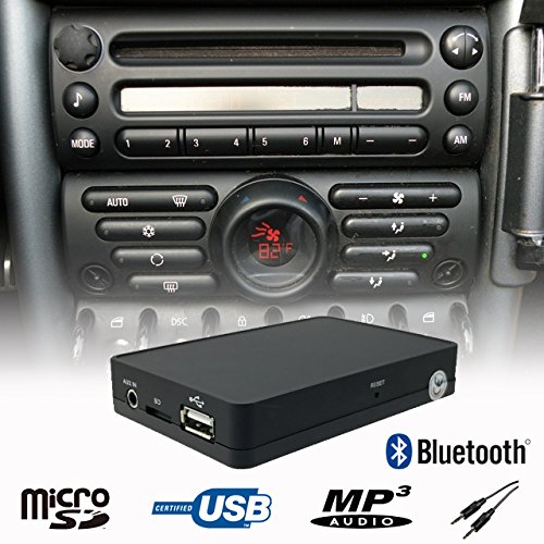 Manos Libres Bluetooth A2DP USB SD AUX Adaptador de Interfaz de Cambiador de CD para Mini Cooper R50 R52 R53 Boost Radio Manos Libres Bluetooth A2DP USB SD AUX Adaptador de Interfaz de Cambiador de CD para Mini Cooper R50 R52 R53 Boost Radio