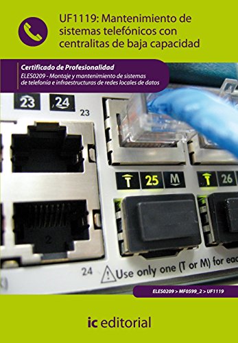 Mantenimiento de sistemas telefónicos con centralitas de baja capacidad. ELES0209 - Montaje y mant. sist. telefonía e infraes. redes locales de datos Mantenimiento de sistemas telefónicos con centralitas de baja capacidad. ELES0209 - Montaje y mant. sist. telefonía e infraes. redes locales de datos