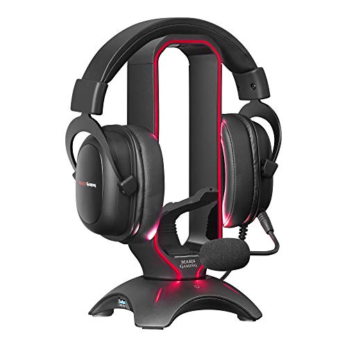 Mars Gaming MHHPRO, soporte gaming 3en1: soporte cascos, bungee ratón, HUB 2 USB Mars Gaming MHHPRO, soporte gaming 3en1: soporte cascos, bungee ratón, HUB 2 USB