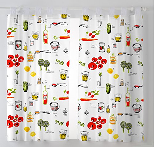 Martina Home Pack 2 Cortinas con visillo para Cocina modelo Vino ,medida 100 x 140 cm Martina Home Pack 2 Cortinas con visillo para Cocina modelo Vino ,medida 100 x 140 cm
