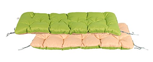 Meerweh Mar WEH – Fregadero para 3 Banco CA Cojines Acolchados para Banco, Color Verde/Beige, 150 x 50 x 10 cm