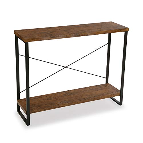 Mesa Consola Recibidor Taline en Madera y Metal Color Marrón Oscuro y Negro Mesa Consola Recibidor Taline en Madera y Metal Color Marrón Oscuro y Negro