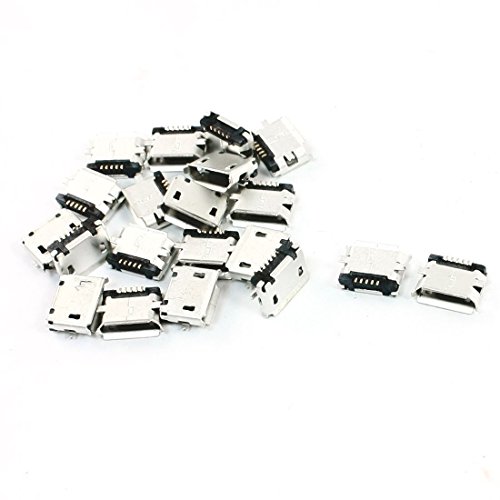 Micro conector - TOOGOO(R) 20 piezas DIY Micro USB 5 pin conector hembra de vaso montaje superficial SMD