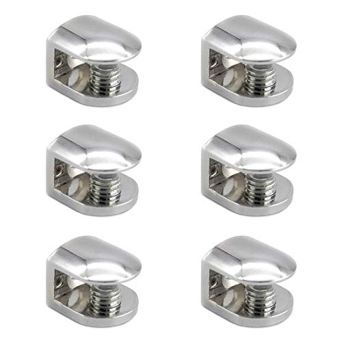 Mila-Amaz 6 Piezas Sólido Abrazadera de Vidrio Ajustable Soporte para Estantes de Cristal para Vidrio de 6-10 mm de Espesor Mila-Amaz 6 Piezas Sólido Abrazadera de Vidrio Ajustable Soporte para Estantes de Cristal para Vidrio de 6-10 mm de Espesor