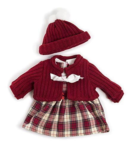 Miniland Conjunto Frio Vestido para muñecos de 40cm, Color rojo 38-40 cm 31558