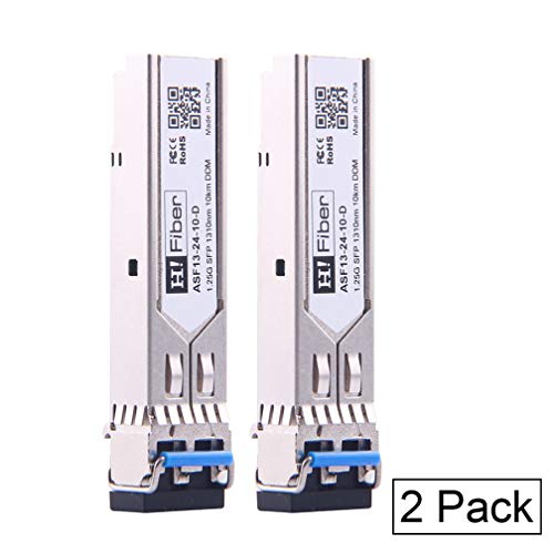 Módulo monomodo SFP gigabit, 1000Base-LX LC Transceiver, Dual LC connector(10KM,1310nm), Compatible para Cisco GLC-LH-SMD, Ubiquiti, D-Link, Linksys, Mikrotik, and Other Open Switches【2 Pack】