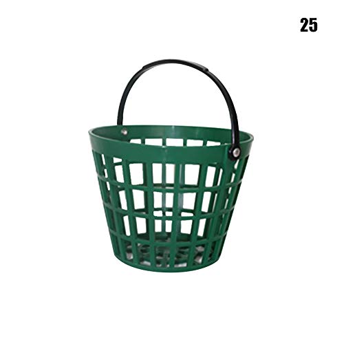 Mokia - Cesta para pelotas de golf con mango giratorio, color verde, No nulo, como se muestra en la imagen, 25