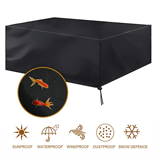 MORIASTER Funda Protectora para Muebles de jardín Funda Muebles Exterior Impermeable Anti-UV Protección Cubierta de Muebles de Mesas 210D Oxford Negro