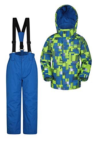 Mountain Warehouse Conjunto de esquí con Chaqueta y Pantalones para niños - A Prueba de Nieve, Bolsillos Delanteros, Forro Polar y faldón paranieves - para Snowboard Lima 11-12 Años