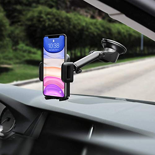 Mpow Soporte Coche Movil, Salpicadero/Parabrisas Porta Movil para Coche con Rotación de 360°, Universal Soporte Telefono Coche con Ventosa Fuerte Soporte Coche Movil para iPhone11 Pro MAX X 8, y ect