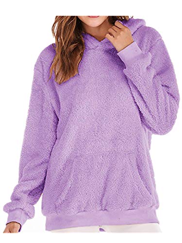 Mujer Sudadera Caliente y Esponjoso Tops Chaqueta Suéter Abrigo Jersey Mujer Otoño-Invierno Talla Grande Hoodie Sudadera con Capucha riou