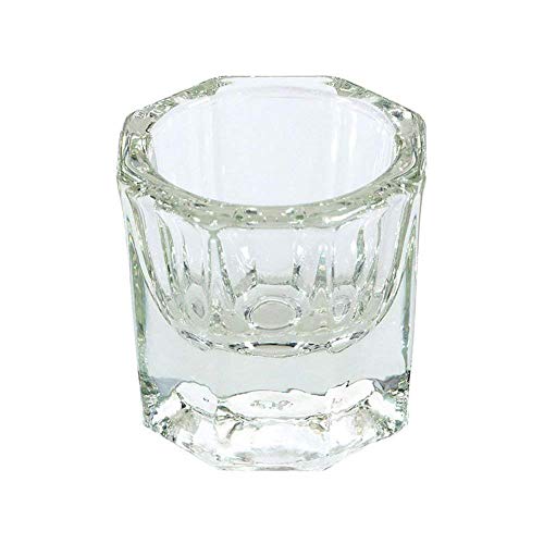 mxdmai 2pcs para uñas de acrílico transparente en polvo líquido Copas Dappen de sustitución de vidrio de cristal Copas de Polonia cristalería Herramientas (octogonal)