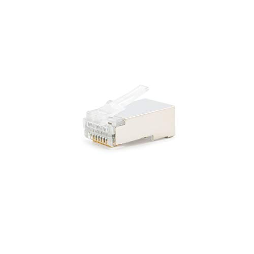 NANOCABLE 10.21.0103 - Conector para Cable de Red Ethernet RJ45, 8 Hilos Cat.5e FTP, Bolsa de 10 Unidades