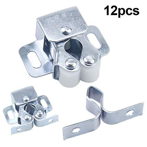 Natuce 12PCS Cierres para Puerta, Cierres de Doble Rodillo para Puerta de Mueble, Pestillo de Glope Cierres para Puerta de Armario Cocina Casa y Muebles Baño Cerradura de Captura de Puertas (Plata) Natuce 12PCS Cierres para Puerta, Cierres de Doble Rodillo para Puerta de Mueble, Pestillo de Glope Cierres para Puerta de Armario Cocina Casa y Muebles Baño Cerradura de Captura de Puertas (Plata)
