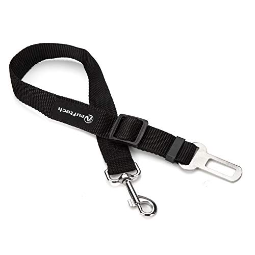 Neuftech - Cinturón de Seguridad de Coche Ajustable para Mascotas, Color Negro Neuftech - Cinturón de Seguridad de Coche Ajustable para Mascotas, Color Negro