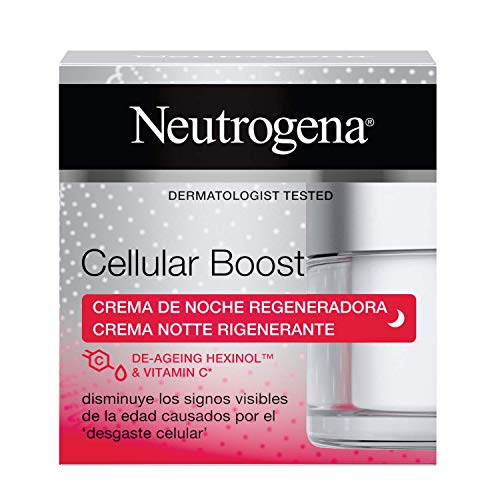 Neutrogena Cellular Boost Anti-Edad, Crema De Noche Regeneradora, Para La Cara Y El Cuello 1 Unidad 50 ml
