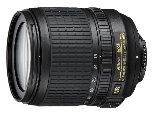 Nikon AF-S DX VR 18-105mm G - Objetivo para Montura F de Nikon (Distancia Focal 27-157.5mm, Apertura f/3.5-5,6, estabilizador) Color Negro