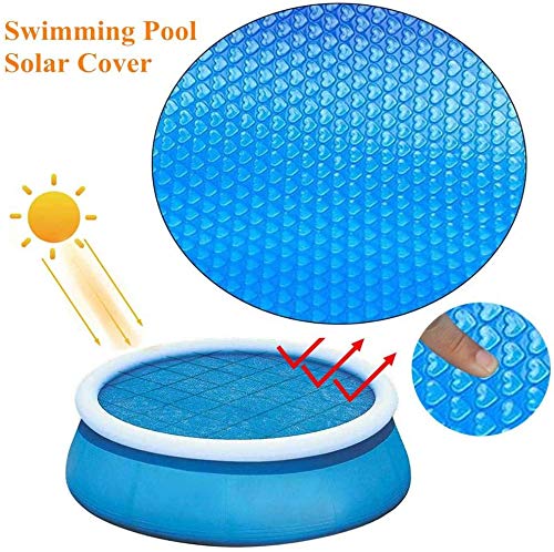 NUEVA cubierta solar de piscina redonda de 360 ​​cm, manta solar para piscina Aislamiento de película burbujas de plástico Protección UV para piscinas inflables o marcos, jacuzzi inflable, m