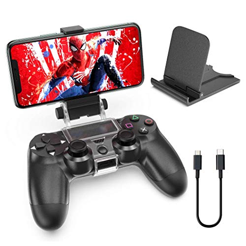 OIVO Soporte Smartphone para Mando PS4, Soporte Clip para teléfono móvil para Controlador de PS4 Gamepad, Soporte Ajustable para Teléfono OIVO Soporte Smartphone para Mando PS4, Soporte Clip para teléfono móvil para Controlador de PS4 Gamepad, Soporte Ajustable para Teléfono