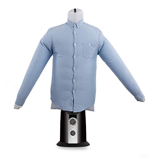 Oneconcept ShirtButler Clean Edition - Secador de Camisas automático, 2 en 1: Seca y Plancha, Maniquí de Planchado, Aire frío y Caliente, Easy-Dry, Tallas Desde S hasta L, hasta 65 °C, Negro