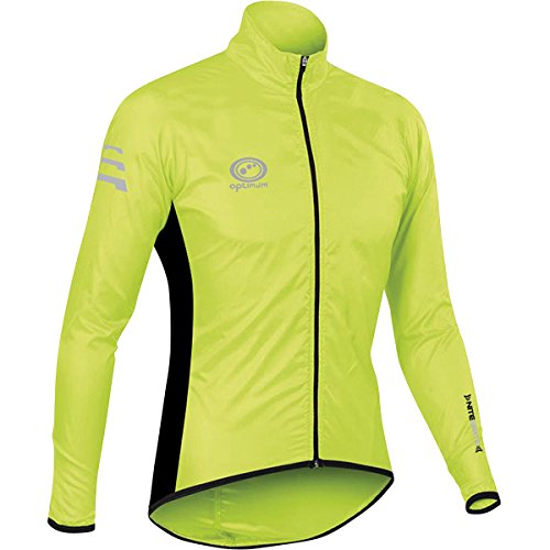 Optimum Chaqueta Impermeable para Ciclismo Nitebrite, Hombre, Verde, XL