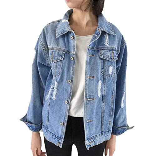 Overdose Chaqueta De Mezclilla De Las Mujeres del OtoñO del Invierno De La Vendimia Pantalones Vaqueros Flojos De Manga Larga Denim BotóN De Moda Solapas Abrigo Outwear Tops (Large, Azul) Overdose Chaqueta De Mezclilla De Las Mujeres del OtoñO del Invierno De La Vendimia Pantalones Vaqueros Flojos De Manga Larga Denim BotóN De Moda Solapas Abrigo Outwear Tops (Large, Azul)