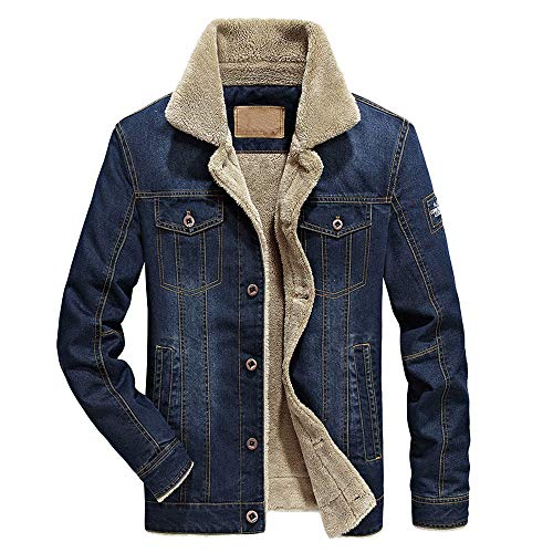Overdose Chaqueta Vaquera De Los Hombres OtoñO Invierno BotóN De Bolsillo Solapa Chaqueta Vaquera con Capucha Top Abrigo Grueso Ropa De Abrigo (Small, Azul Oscuro) Overdose Chaqueta Vaquera De Los Hombres OtoñO Invierno BotóN De Bolsillo Solapa Chaqueta Vaquera con Capucha Top Abrigo Grueso Ropa De Abrigo (Small, Azul Oscuro)