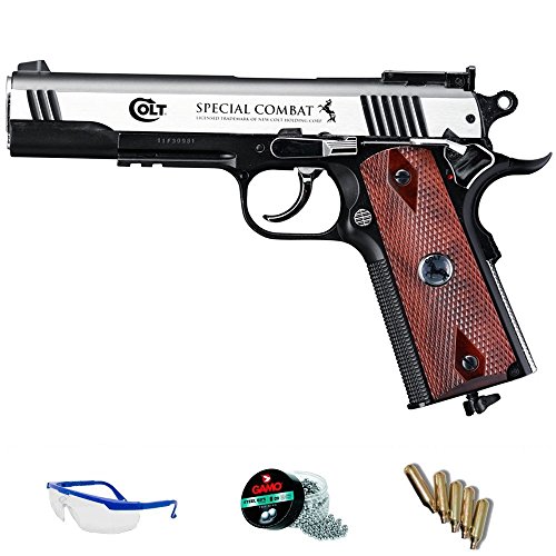 PACK pistola de aire comprimido Umarex Colt Special Combat - Arma de CO2 y balines BBs (perdigones de acero) full metal <3,5J