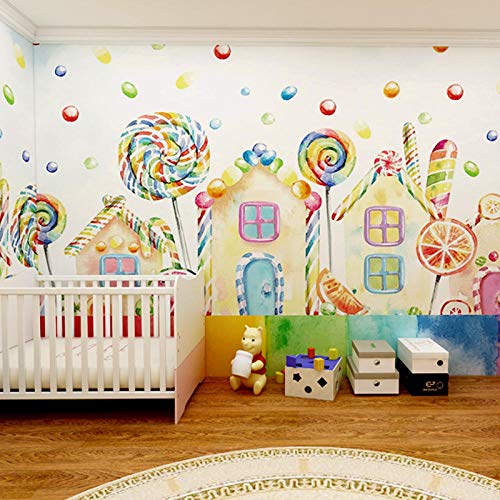 Papel pintado de la habitación de los niños globo caramelo papel pintado lindo de la historieta que cubre la pared dormitorio p papel pintado a papel pintado pared dormitorio autoadhesivo-430cm×300cm