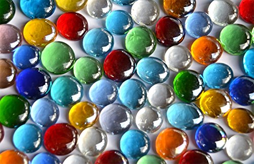 Paquete de 500 g de pepitas decorativas de cristal en mosaico, multicolor y transparentes, 15 a 21 mm. 120 piezas