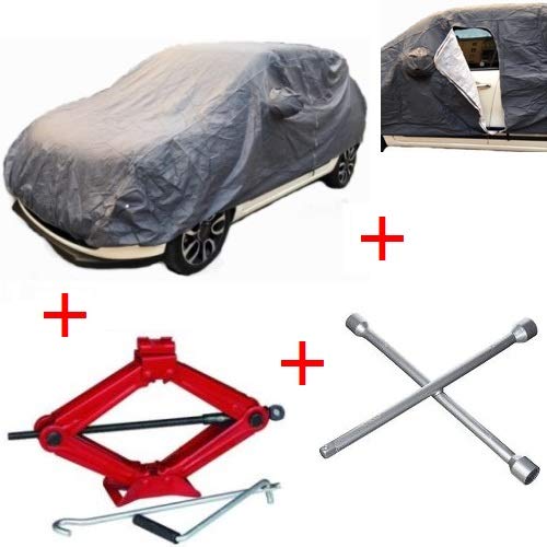 para Chevrolet Corvette Stingray Coupé Kit para Coche Afelpado con Cremallera Impermeable Universal Talla L + CRIC para elevar Goma + Llave de Cruz para Pernos para Chevrolet Corvette Stingray Coupé Kit para Coche Afelpado con Cremallera Impermeable Universal Talla L + CRIC para elevar Goma + Llave de Cruz para Pernos