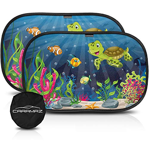 Parasol coche con protección UV extra oscura - autoadhesivo, para proteger del sol a bebés y mascotas, 2 parasoles para bebé con diseño de tortuga Parasol coche con protección UV extra oscura - autoadhesivo, para proteger del sol a bebés y mascotas, 2 parasoles para bebé con diseño de tortuga