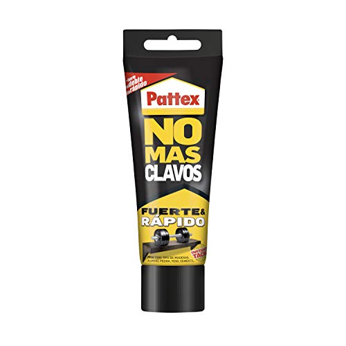 Pattex No Más Clavos Original, adhesivo de montaje resistente, pegamento extrafuerte para madera, metal y más, adhesivo blanco instantáneo, 1 tubo x 250 g