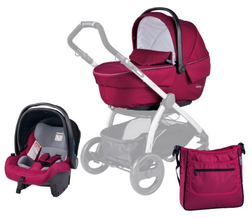 Peg-Pérego Modular XL Sportivo - Conjunto de capazo, silla de coche, grupo 0 y bolso, color rosa