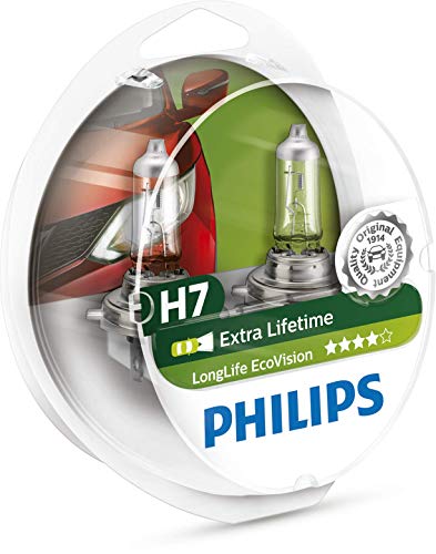 Philips 12972LLECOS2 LongLife EcoVision - Bombillas para faros delanteros (H7, 2 unidades)
