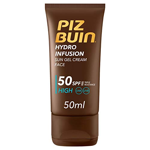 PIZ BUIN Hydro Infusion Crema solar facial, absorción rápida y protección muy alta, SPF 50 - 50 ml